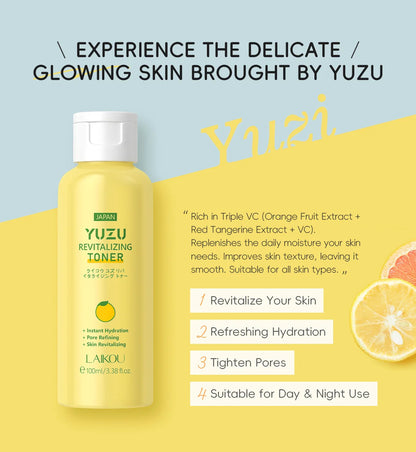Japanese Yuzu Toner 100ml Deep Hydration Pore Minimizing Brightening Effect Long Lasting Moisture Revitalizing Skin Treatment