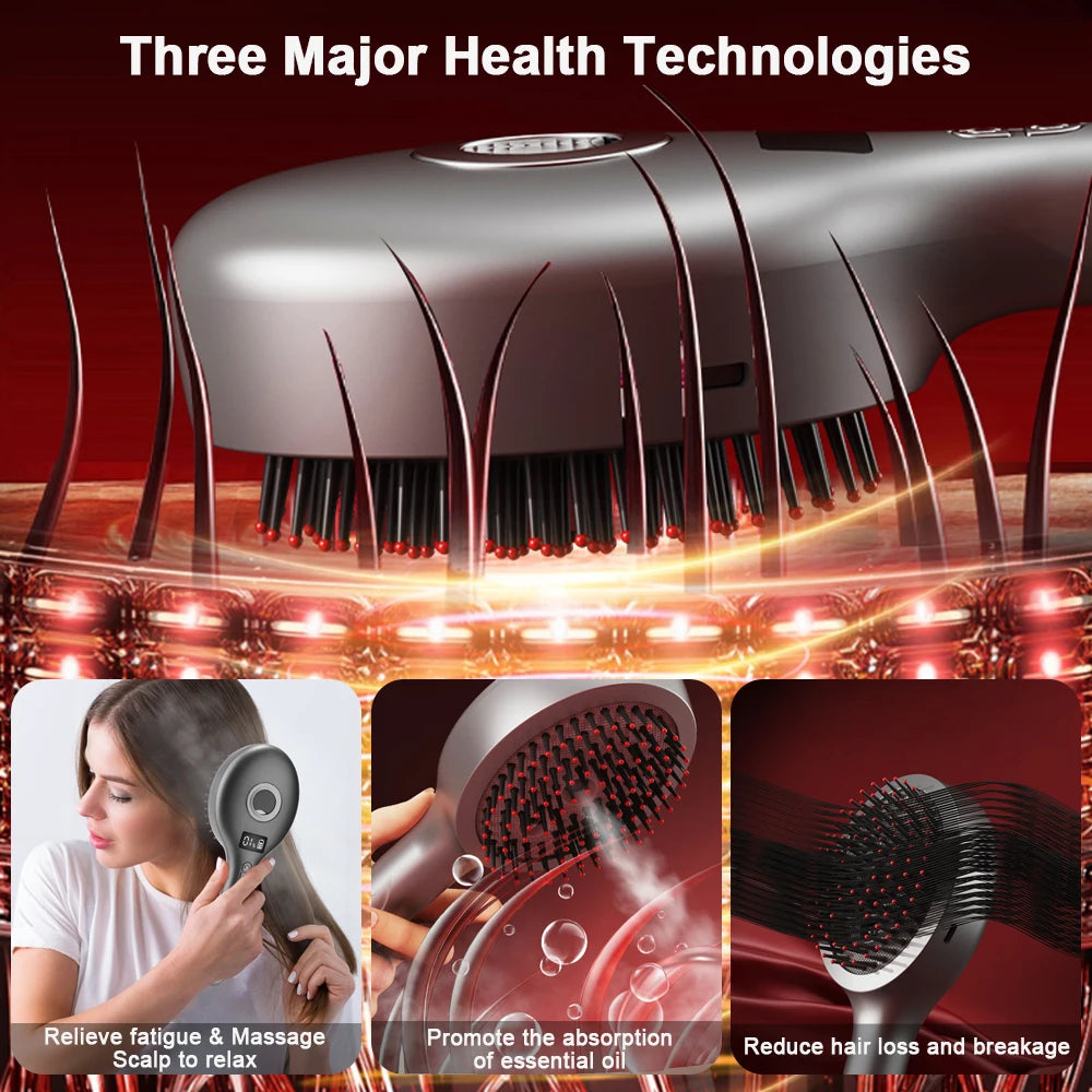 630nm Electric Spray Massage Comb High Frequency Vibration Head Scalp Massager Loss Prevention Massage Brush Scalp Care Tool