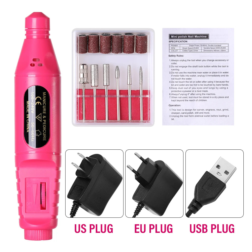 LINMANDA Electric Nail Drill Machine Nail Art Tools Machine Manicure Milling Cutter Nail Art Nail Drill Pen Salon Nail Equipment