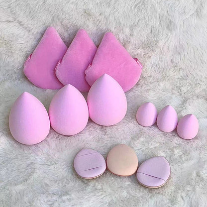 12 Pieces Powder Puff Face Triangle Makeup Sponge Soft Velour Puffs for Loose Powder Setting Powder Blender Foundation Sponge Be