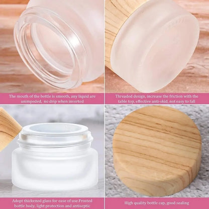 10PCS 5/10/15/20/30/50/60/100g Empty Jars Round Frosted Clear Glass Cosmetics Container Refillable Face Cream Box Pot for Makeup