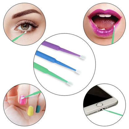 500 - Piece Lot of Eyelash Extension Cleaning Swabs - Ideal for Lash Lift Glue Removal, Microblade Makeup & Micro Brush