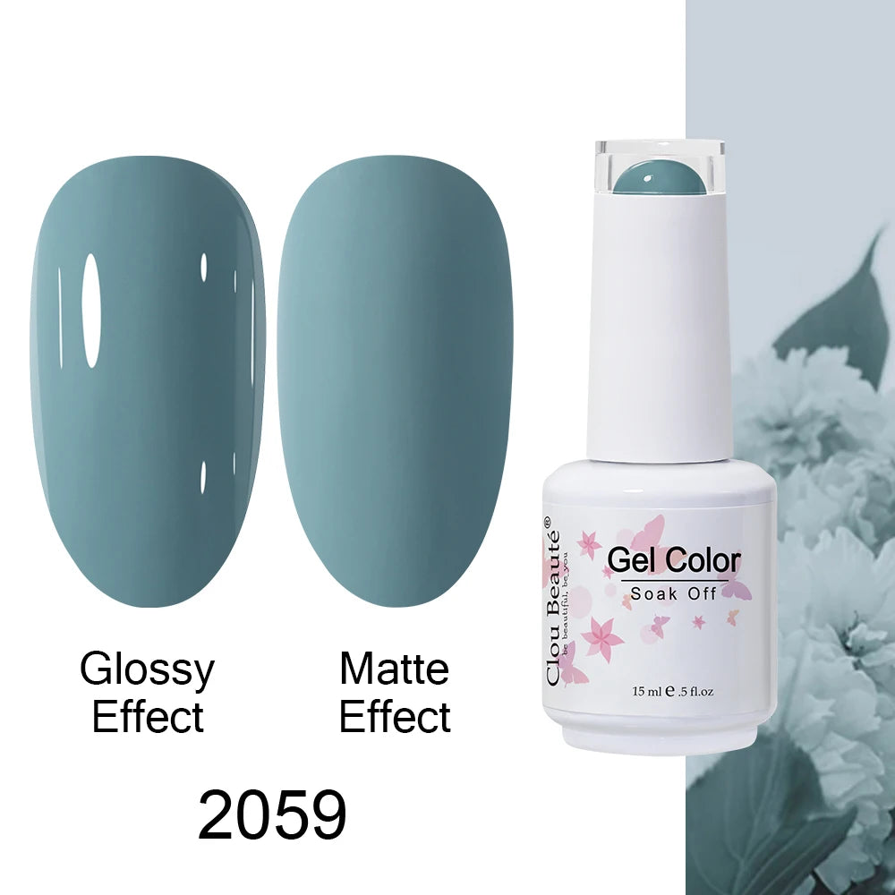 Clou Beaute 15ml Nail Gel Polish Warm Color Dark Red Brown Semi Permanent Nail Art Manicure Soak Off LED UV Varnishes Lacquer