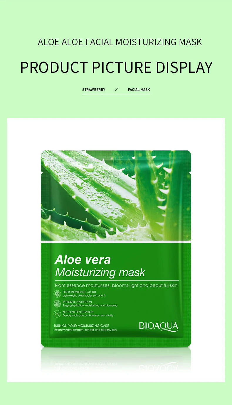 8pcs BIOAQUA Fruit Face Mask Moisturizing Facial skincare Anti-aging Whitening Facial Masks Face Sheet Mask Skin Care Products