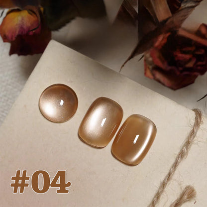 10ML 1-21PCS 2025 Autumn New Emerald Green Magnet Cat's Eye Gel Nail Polish Green Whitening Glass Bead Cat Eye Nail Polish