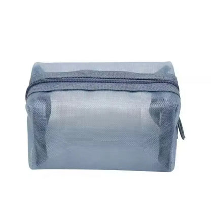 Mini Clear Nylon Mesh Cosmetic Bags Cute Women Small Lipstick Makeup Bags Pouch Data Line Key Earphone Organizer Case