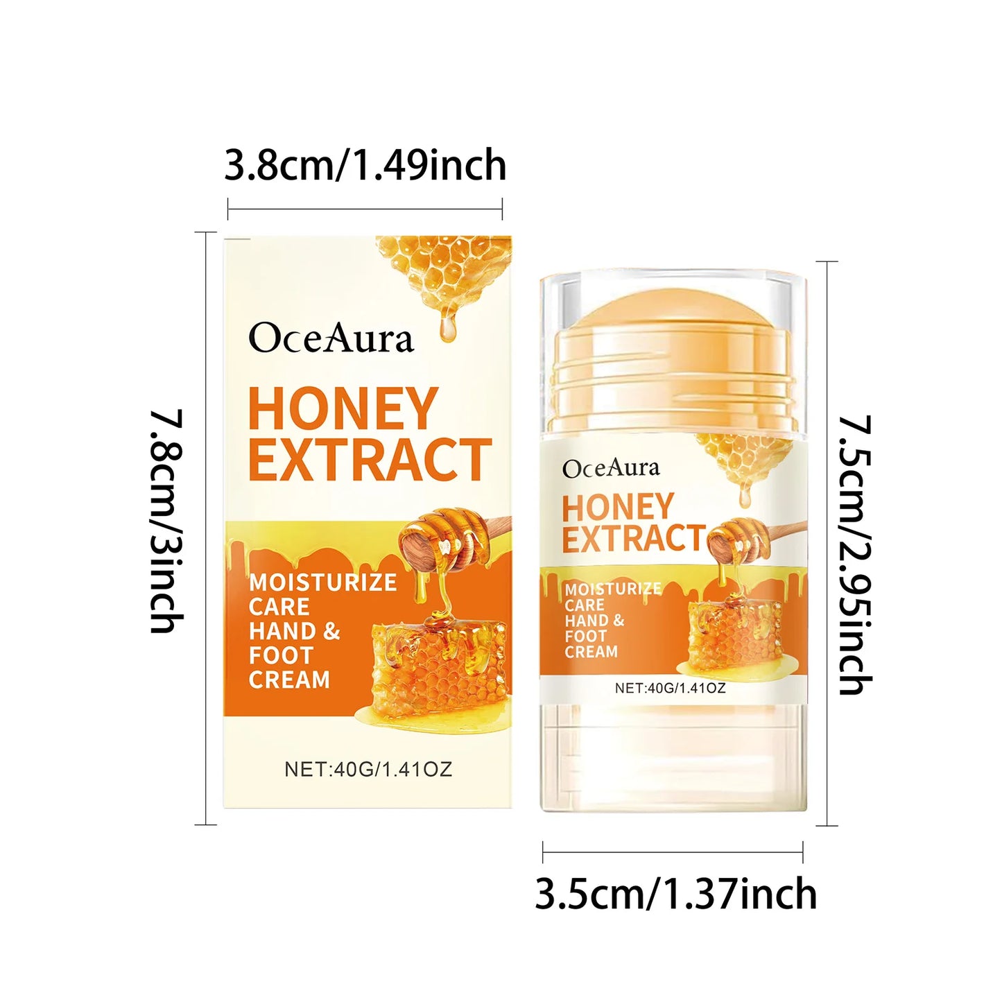Honey Foot Care Cream Stick Nourishing Balm for Dry Cracked Feet Heel Exfoliation Softening Skin Ultra-Hydrating Hand Foot Balm