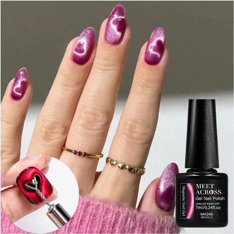 Cat Eye Gel Polish With Nail Magnet Tools For Creating Heart Shapes On Nails Semi Permanent Cat Magnetic Nail Art UV Gel Varnish