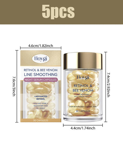Hoygi Retinol Bee Venom Facial Capsules Gently Moisturize Facial Skin, Tighten and Improve Skin Quality, Moisturizing Capsules