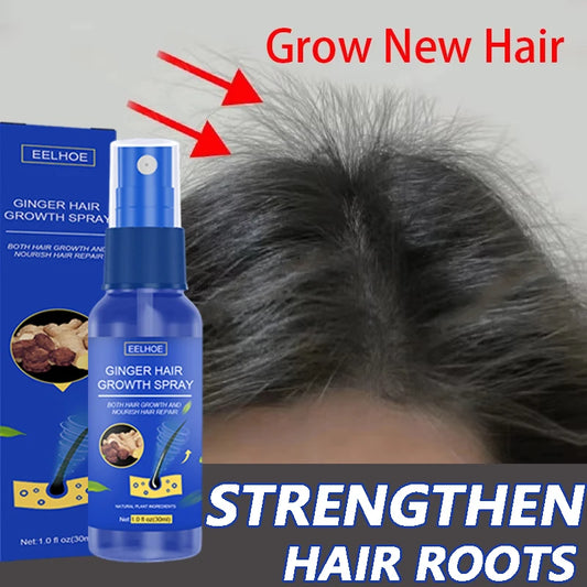 Ginger Hair Growth Serum Spray Anti Loss Regrowth Hair Growth Oil Essence Scalp Massage Moisturizing Nourish Hair Care Men Women