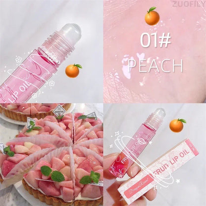 Fresh Fruit Roll-on Lip Balm Lip Makeup Primer Moisturizing Clear Transparent Lipoil Long Lasting Hydrating Lip Gloss Cosmetics