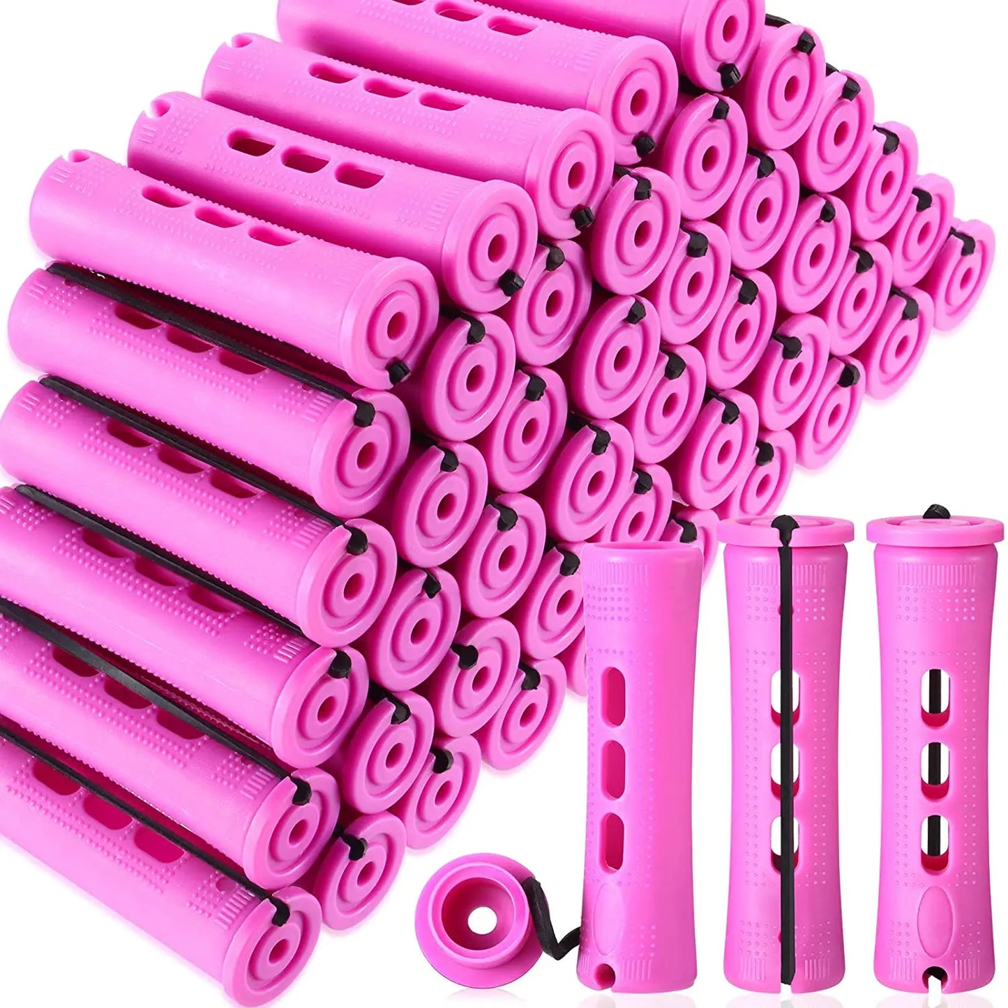 Perm Rods and 60 Pieces Hair Rollers with Hair Cold Wave Rods Hair Curler for Women Long Short Hair（8 Sizes）