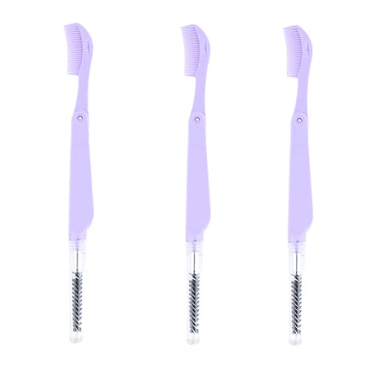 3PCS Stainless Steel Dual-Ended Eyelash Comb & Eyebrow Brush – Makeup Artist-Recommended Beauty Tool