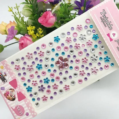 Rhinestone Acrylic Face Decoration Sticker Party Eyes Makeup Crystal Self-adhesive DIY Sticker Girls Face Diamond Tattoo Sticker
