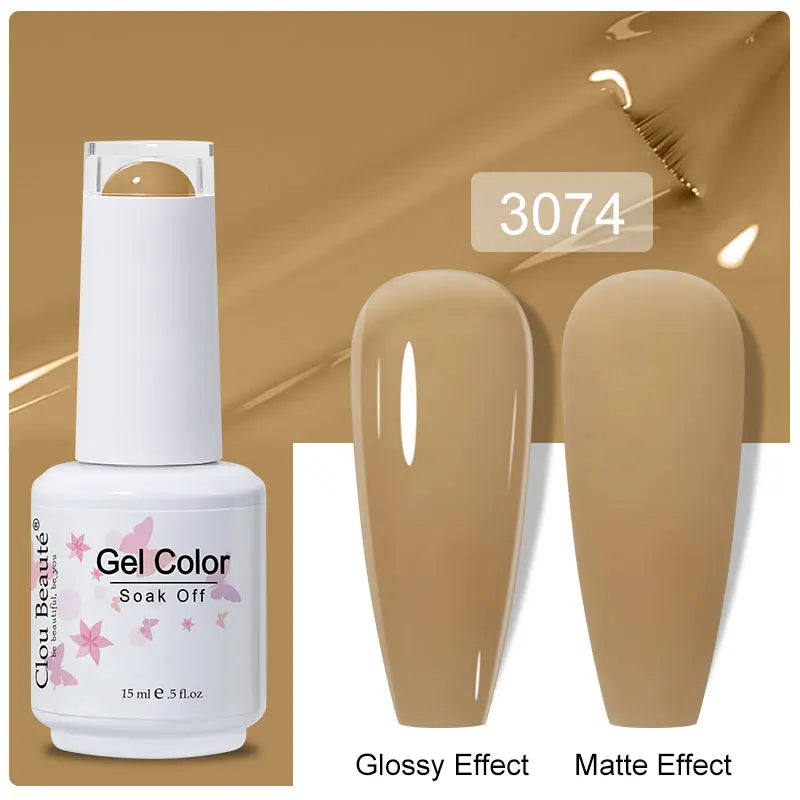 Clou Beaute 15ml Nail Gel Polish Warm Color Dark Red Brown Semi Permanent Nail Art Manicure Soak Off LED UV Varnishes Lacquer