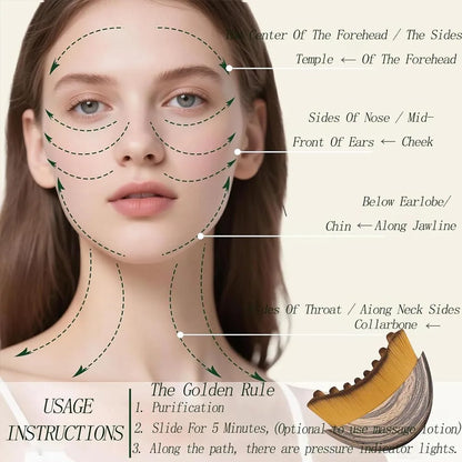Lymphatic Contour Face Brush Soft Exfoliation Brush Reduce Puffiness Relief Fatigue Massager Skin Sculpting Tool Dry Brushing