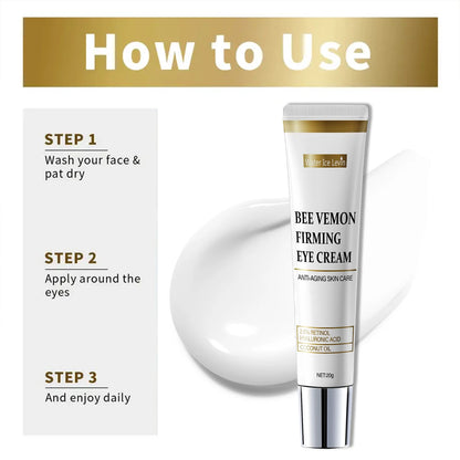 Bee Venom Firming Eye Cream with Retinol - Dark Circle Reduction, Hydrating Lift, Fast Absorption, Winter Renewal Care