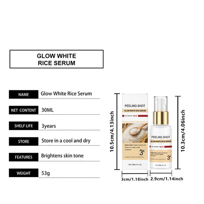 Glow Brightening Rice Essence Moisturizing Nourishing Even Skin Tone Improves Dullness Oil-Control Brightening Serum Skincare