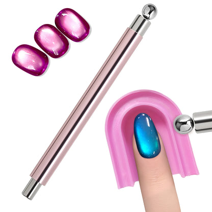 U-Shaped Magnetic Gel Polish Guide Tool Cat Eye Nail Magnet Assistant Holder Pad for Beginner DIY Manicure Magnetic Nail Art