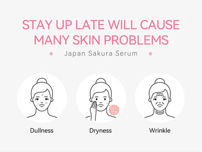 Sakura Whitening Face Serum Anti Aging Fade Fine Lines Tighten Pores Improve Melanin Pigment Dull Moisturizer Brighten Skin Care