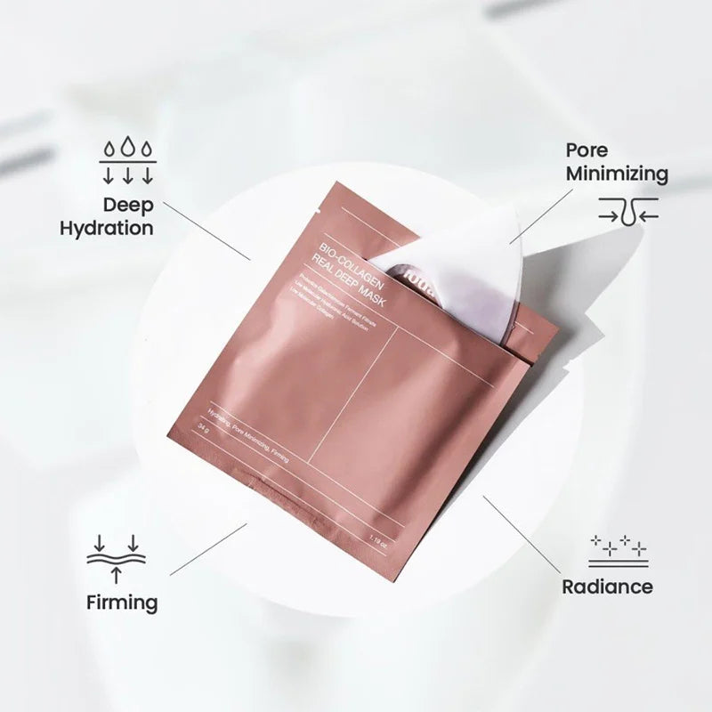 10Pcs Collagen Moisturizing Facial Mask Shrink Pores Deep Hydrating Overnight Anti Wrinkle Face Mask Brightening Skin Care
