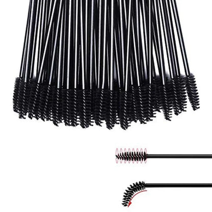 100/300Pcs Eyelash Mascara Brushes for Eye Lashes Extension Eyebrow and Makeup Lash Spoolies Wands