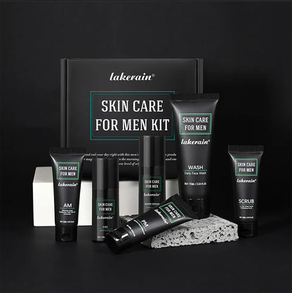 Men's Skin Care Kit - 3 in 1 Set with Face Wash, Moisturizing Cream & Eye Cream, Daily Anti-Aging & Oil Control Facial Treatment