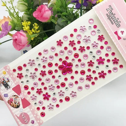 Rhinestone Acrylic Face Decoration Sticker Party Eyes Makeup Crystal Self-adhesive DIY Sticker Girls Face Diamond Tattoo Sticker