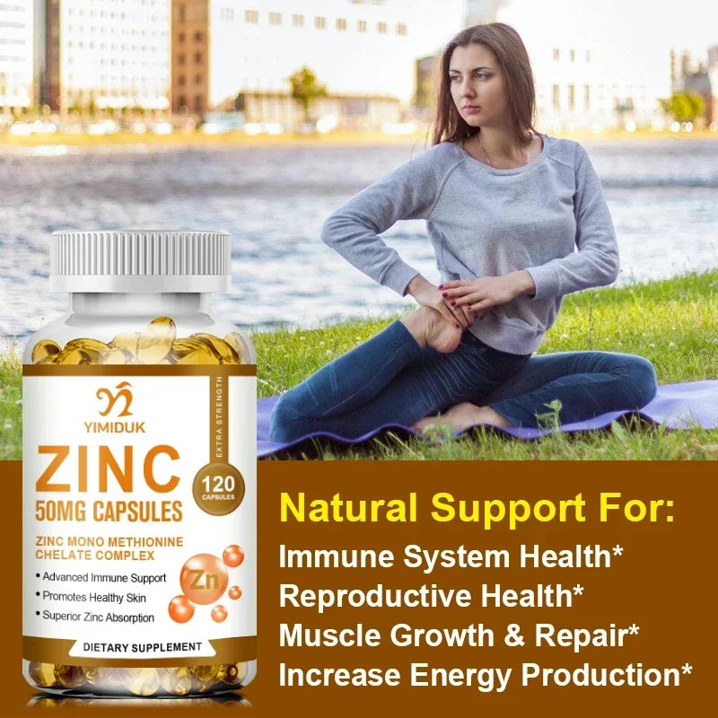 Buy 1 Get 1 Free! Yimiduk Premium Zinc Supplement, Support Boosts Energy, Metabolism Booster, Immune Health & Antioxidant