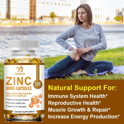 Buy 1 Get 1 Free! Yimiduk Premium Zinc Supplement, Support Boosts Energy, Metabolism Booster, Immune Health & Antioxidant