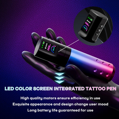 Tattoo Kit POSEIDON New Gradient Tattoo Pen Kit For Permanent Makeup Tattoo Machine Kit Wireless Tattoo Power Supply Tattoo Kit