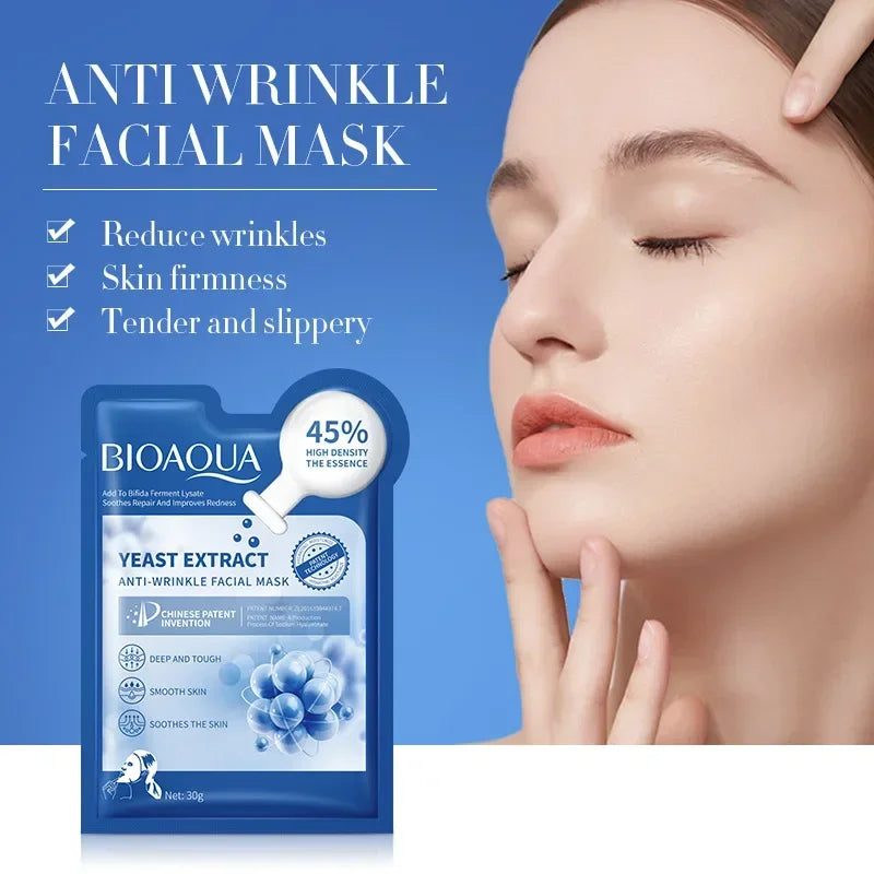 12 Pieces BIOAOUA Bifid Yeast Anti-wrinkle Facial Mask Hydrating Moisturizing Rejuvenation Mask Anti Age Skin Care Wholesale