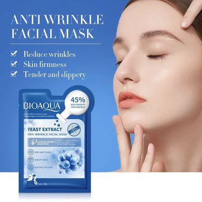 12 Pieces BIOAOUA Bifid Yeast Anti-wrinkle Facial Mask Hydrating Moisturizing Rejuvenation Mask Anti Age Skin Care Wholesale