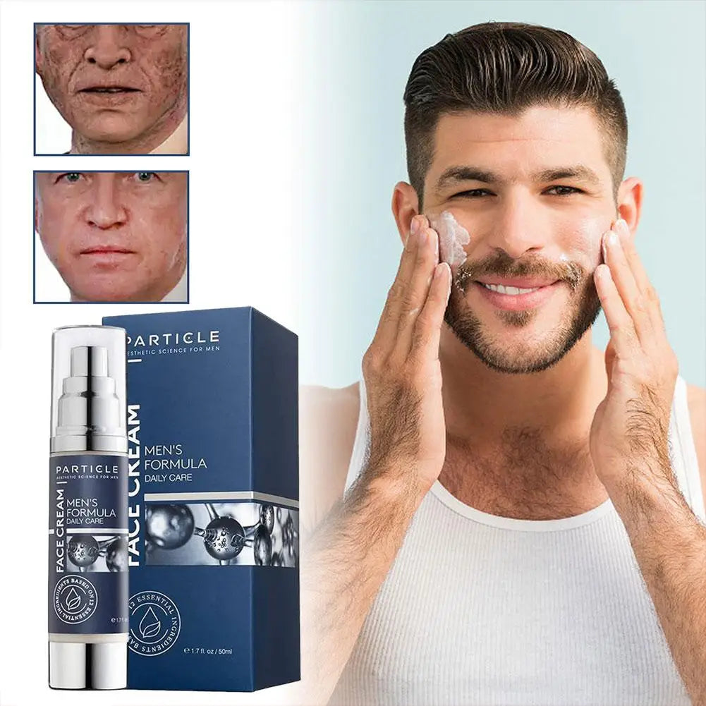 50ml 6-in-1 Men Facial Moisturizer Cream Hydrating Revitalizing Skin Care Particle Face Cream With Collagen Anti Aging & Wrinkle