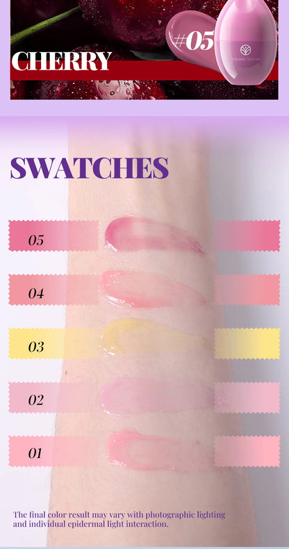 5-Color Lip Mask - Cherry & Strawberry Scented Jelly, Moisturizing Lip Care, Repair & Fade Lip Lines, For Lipitis Relief