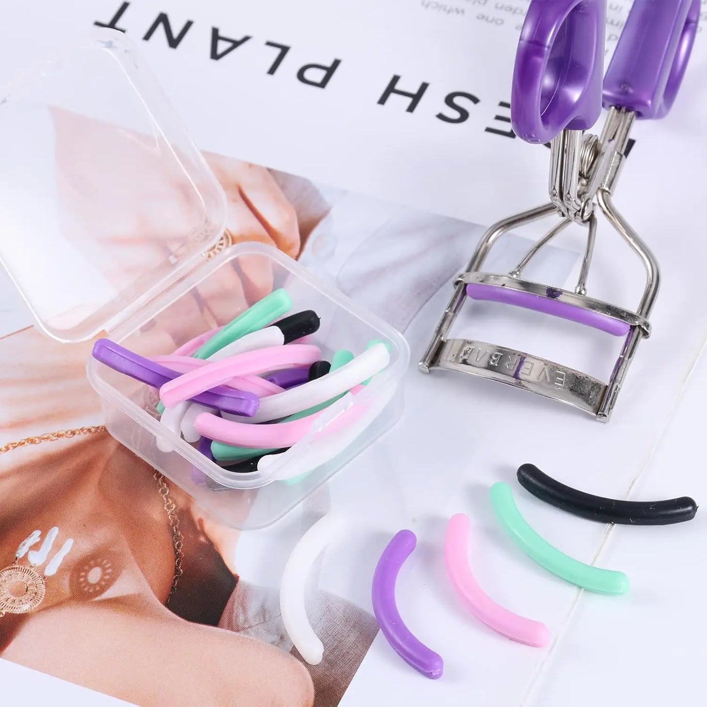 24PCS Eyelash Curler Refills - Hypoallergenic Silicone Pads Universal Fit w/ Case Salon-Grade Anti-Slip Design 100+ Uses