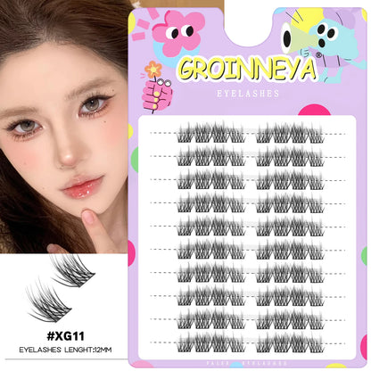 GROINNEYA Lash Clusters 30Rows DIY Natural Manga Eyelashes Mixed Tray Individual Lashes Natural Volume Eyelash Extension Makeup