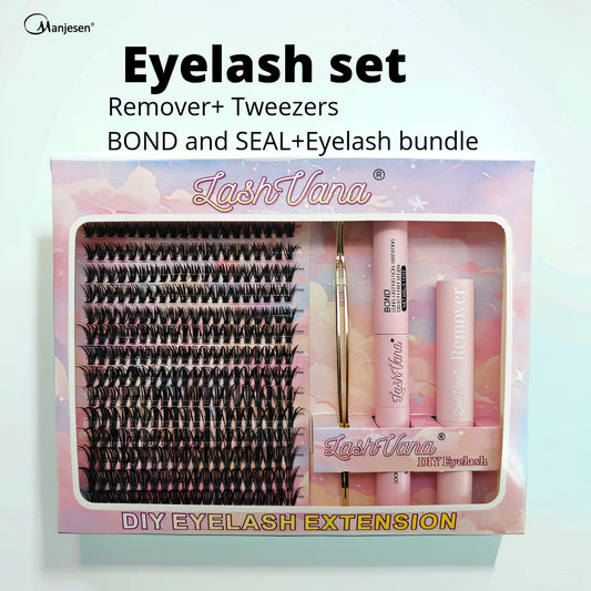 Eyelashes 280 PCS 8-16mm Clusters Lash Bond and Seal Makeup Tools DIY Lashes Extension Kit for Gluing  Lashes Gluing Glue