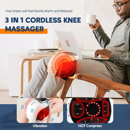 Knee Massager Smart Red Light and Massage Therapy for Swelling Stiff Joints Stretched Ligament and Muscles Injuries Gifts