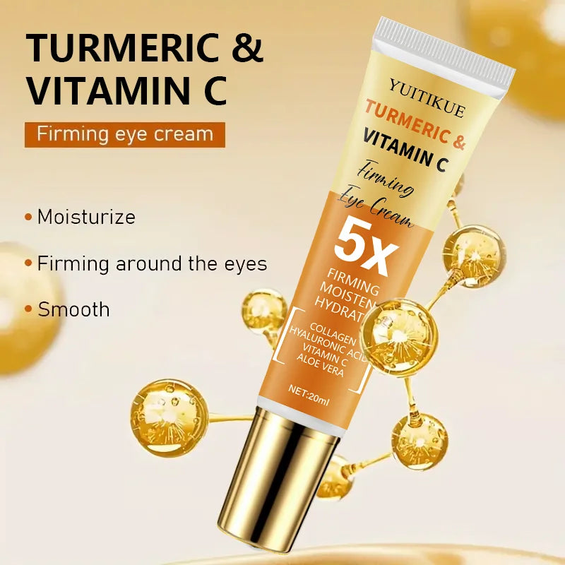 YUITIKUE 30% Turmeric & Vitamin C Firming Eye Cream - 5X Moisturizing Hydrate, Tighten & Smooth Eye Area