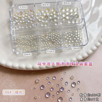Gun Black Square Rivet Metal Round Ball Cone Alloy Fork Spoon Punk Stars Bowknot Pearl Nail Art Accessories Decorations Manicure