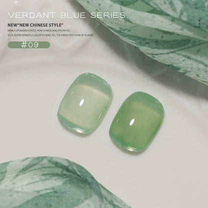 10ML 1-21PCS 2025 Autumn New Emerald Green Magnet Cat's Eye Gel Nail Polish Green Whitening Glass Bead Cat Eye Nail Polish