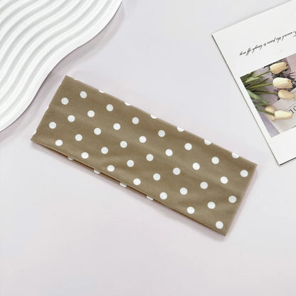 Women's yoga elastic headband with polka dots, autumn fashion makeup headband, hair accessories, sports and fitness headband