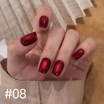 10ML 1-10PCS 2025 New Sunset Cat's Eye Nail Polish Series Amber Glass Beads Magnet Gel Nail Polish Nail Art Gold Brown Nails