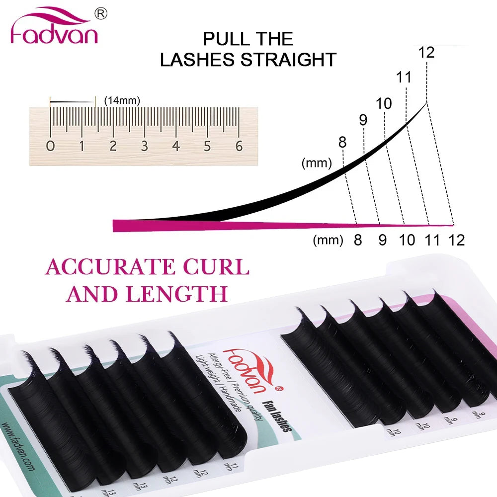 Fadvan Easy Fan Lashes Extension DIY Russia Volume Faux Mink 1 Second Blooming Eyelash Extensions Dense Auto Fan Makeup Lashes