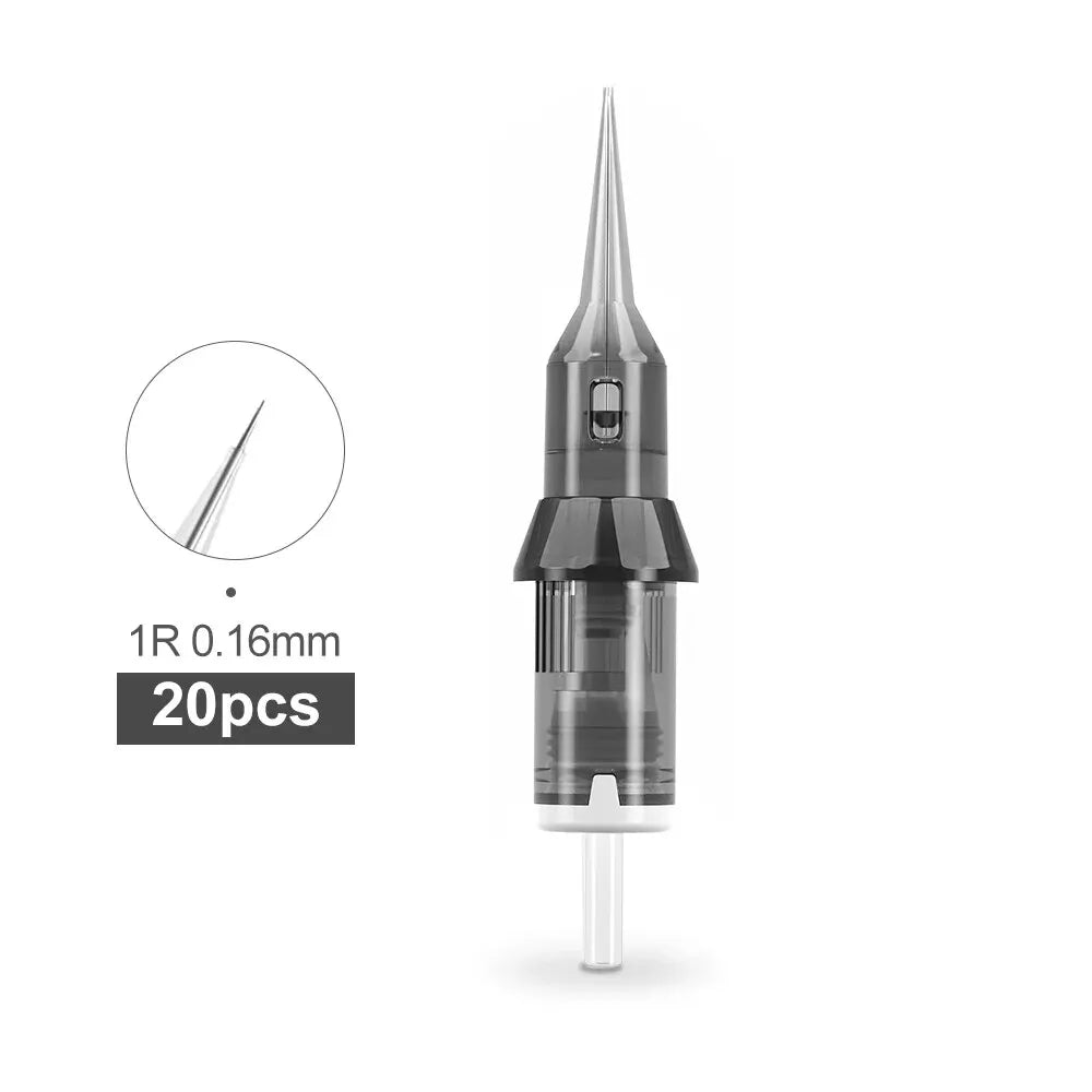 Thunderlord 20pcs Tattoo Needle Permanent Makeup Tattoo Cartridges Membrane System Round Liner 1R For Universal Tattoo Machine