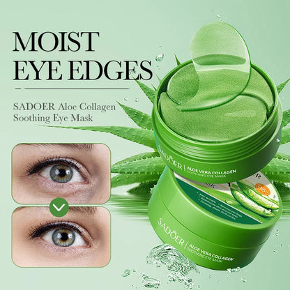 SAODER Aloe Vera Collagen Eye Mask Anti Dark Circles Eyes Bags Moisturizing Firming Eye Patches Eyes Skin Care Products 60pcs