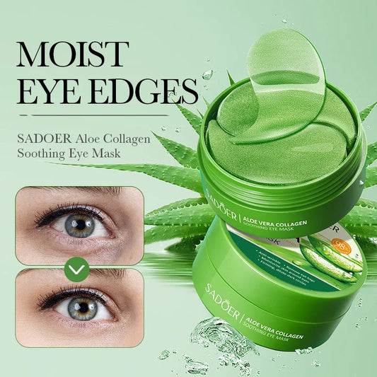 SAODER Aloe Vera Collagen Eye Mask Anti Dark Circles Eyes Bags Moisturizing Firming Eye Patches Eyes Skin Care Products 60pcs