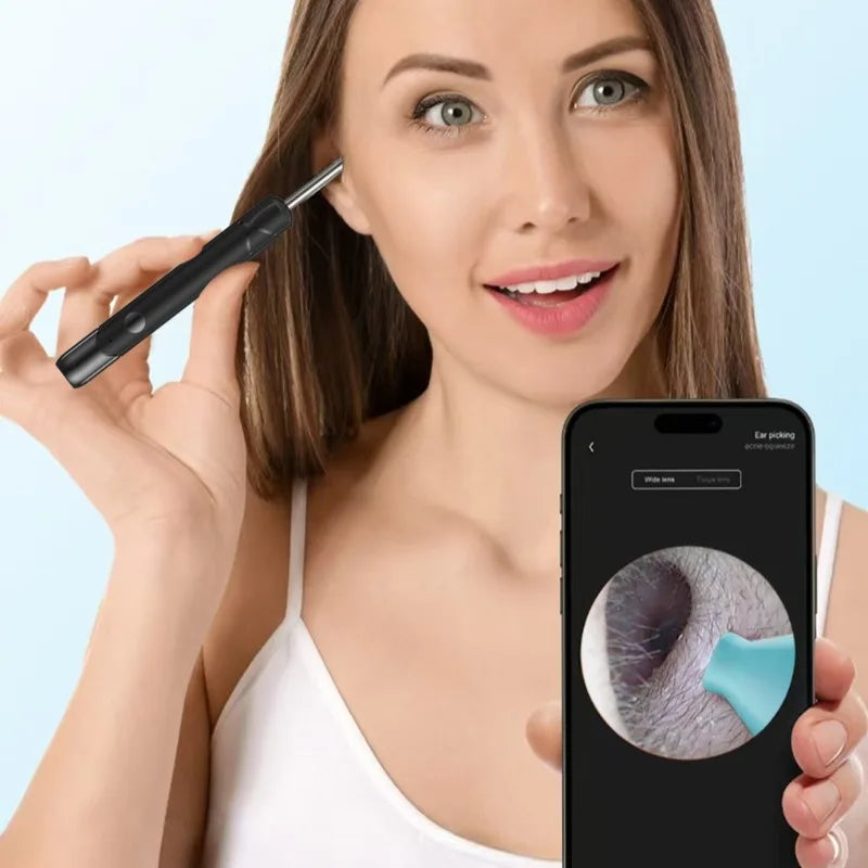 Wireless Ear Cleaner with Camera Ear Spoons and Clips WiFi Connection Waterproof Rechargeable Ear Wax Removal Tool