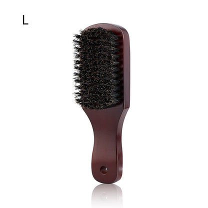 Men Beard Brush Wood Handle Boar Bristle Moustache Cleaning Brush Hairdressing Anti Static Barber Hair Styling Comb Tool